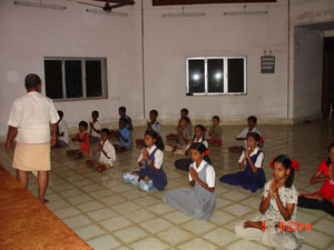 Ajitbhai leading the Yoga Class