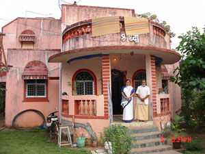 Anitaben and Ajitbhai at their residence